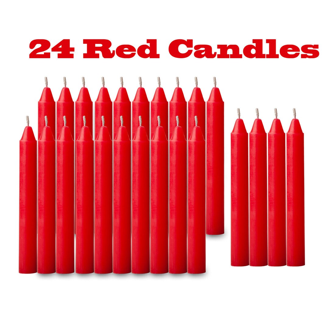 24 Pcs Red Candles for Christmas Tree Angel Chime Decorations Christmas
