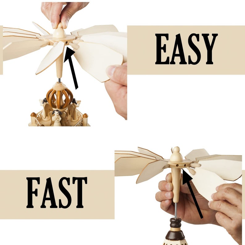 12 Pc Replacement Top Fan Blades Kit for German Christmas Pyramid