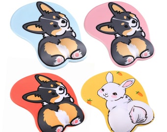 Ergonomic Mouse Pad with Gel Wrist Support 3D Funny Butt Anime Wrist Rest for Home & Office