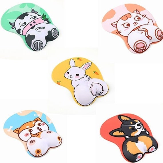 Ergonomic Mouse Pad With Gel Wrist Support 3D Funny Butt Anime Etsy UK