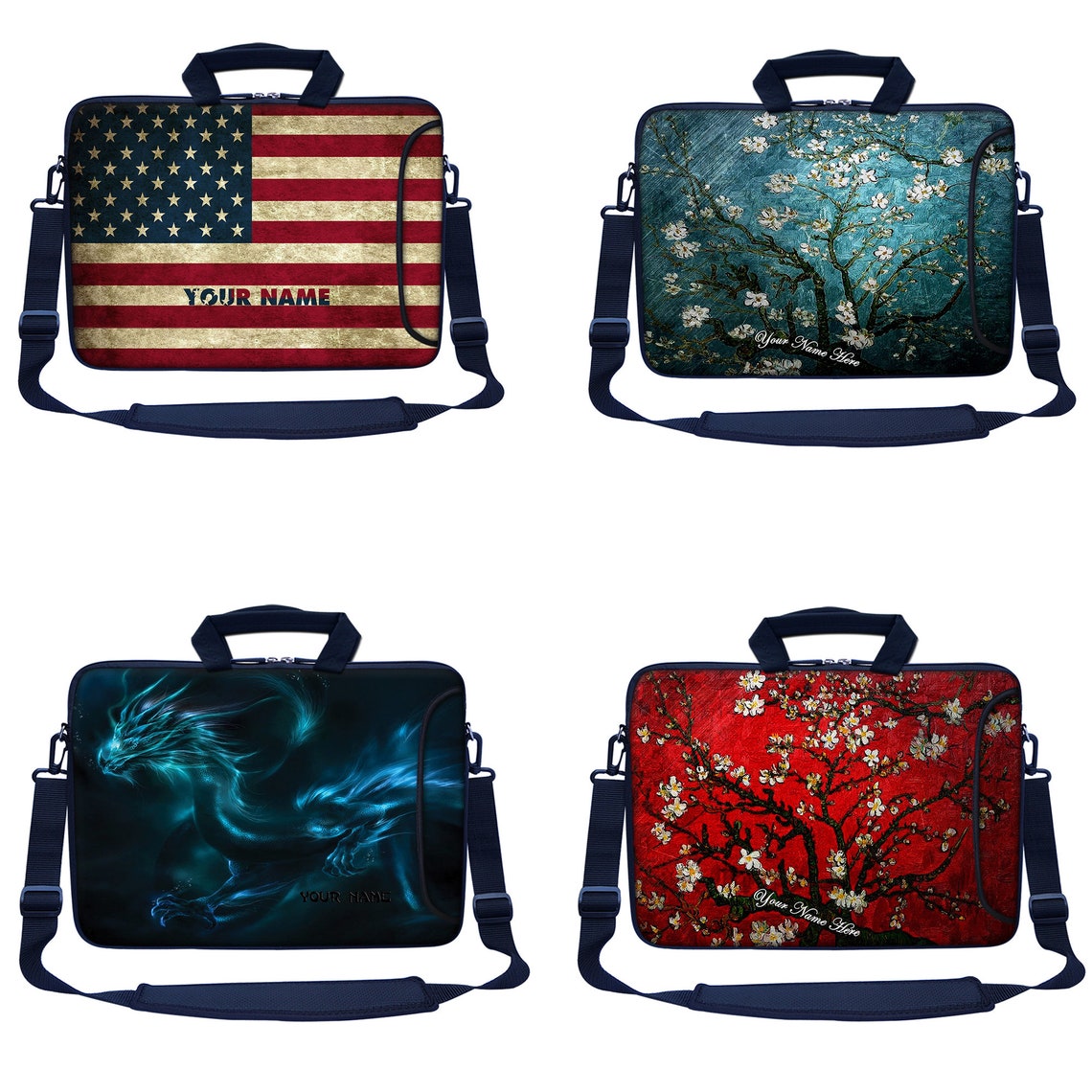 Custom Personalized Laptop Bag With Side Pocket & Shoulder Etsy