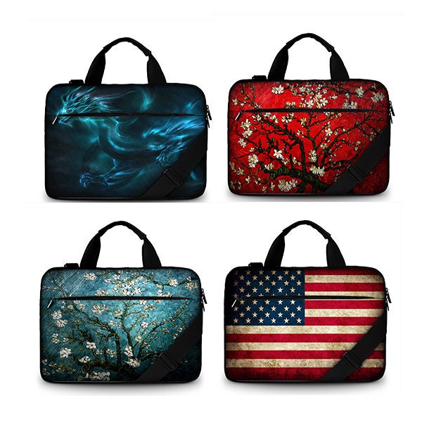Meffort Inc Printed Canvas Laptop Messenger Bag Multifunctional Carrying Case Briefcase Handbag for Work Travel
