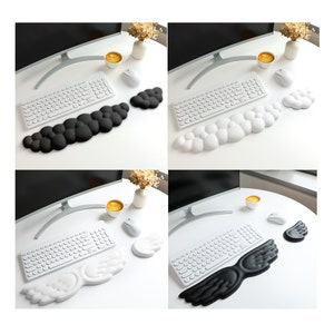 Ergonomic Keyboard Wrist Rest & Mouse Wrist Rest Set - Memory Foam Cushion Durable Non-Slip, Soft PU Leather Support for Comfortable Typing