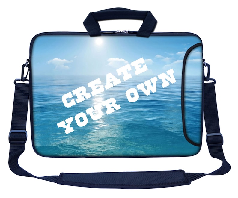Personalized Laptop Bag with Side Pocket Customized with Your Picture Text Logo Artwork image 1