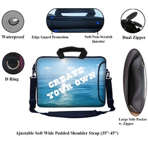 Personalized Laptop Bag with Side Pocket Customized with Your Picture Text Logo Artwork image 2