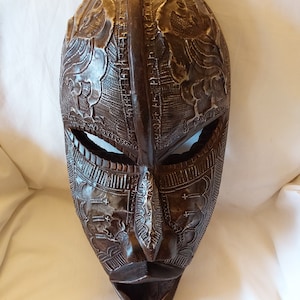African Dan Mask With Facial Designs of Sankofa Birds