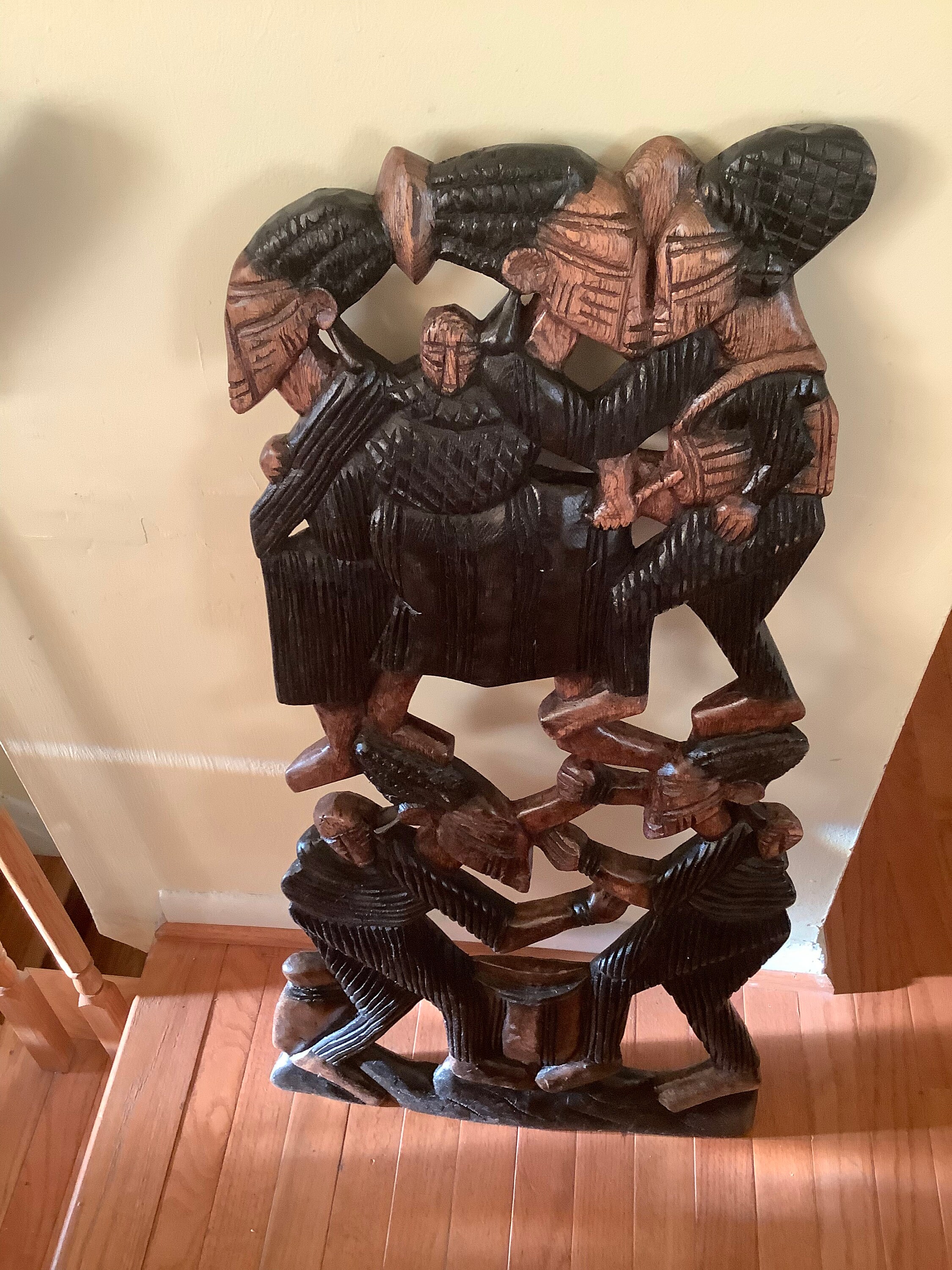 Large African Sculpture of Village Scene for Wall Etsy