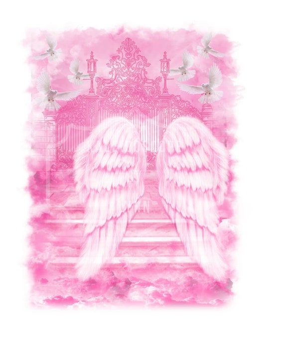 Pink Heavens Gates in Loving Memory PNG Drop in Photo for - Etsy Pink Heavens Gates in Loving Memory PNG Drop in Photo for - Etsy