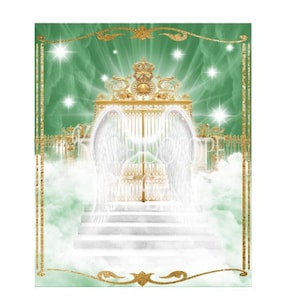 Green and Gold Frame Background Memorial PNG add photo template for funeral RIP memorial rest in peace template