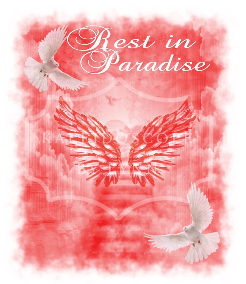 Red heaven clouds Rest in Paradise Memorial design files 6 | Etsy