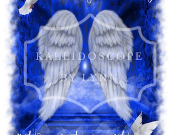 Blue rose Your wings were ready but our hearts were not with and without text PNG drop in photo for funeral RIP memorial