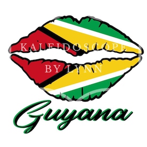 Guyana Guyanese Flag lips SVG PNG JPG digital cut file for cricut silhouette Shirt design