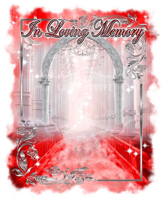 Red Black Heavens Stairway Happy Heavenly Birthday Memorial 