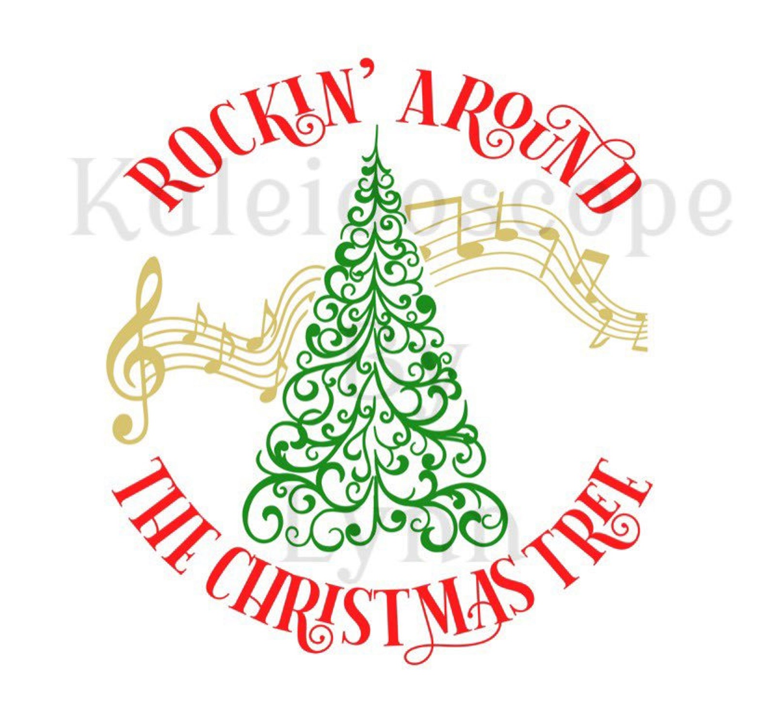 Rockin Around the Christmas Tree SVG PNG JPG Digital Cut File Etsy