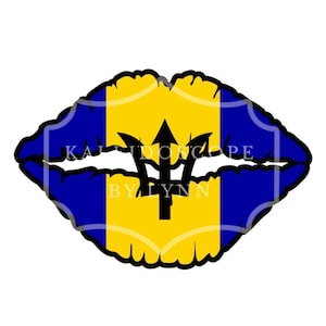 Barbados Bajan Flag usta SVG PNG JPG cyfrowy plik do cięcia sylwetki Cricut Projekt koszulki