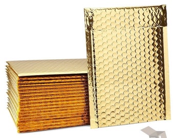 ProLine #0 6.5" x 10" Extra Wide (250 Pack) Metallic Gold Designer Bubble Padded Shipping Mailers