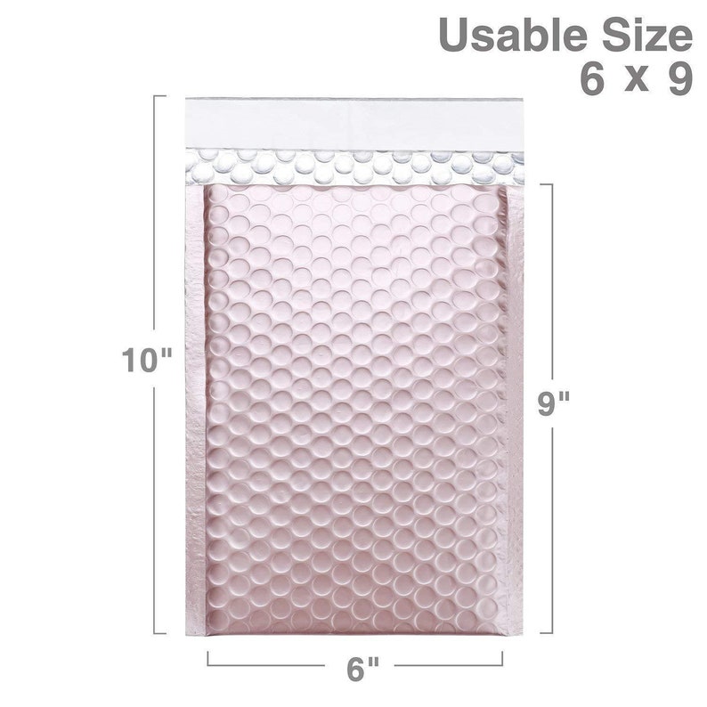 50 Pack Matte Metallic Rose Gold Designer Bubble Padded Shipping Mailers ProLine #0 6 x 10