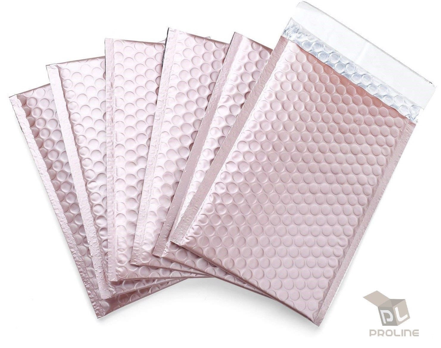 50 Pack Matte Metallic Rose Gold Designer Bubble Padded Shipping Mailers ProLine #0 6 x 10