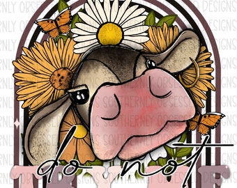 Do Not Try Me Retro Kuh Digitales Design PNG