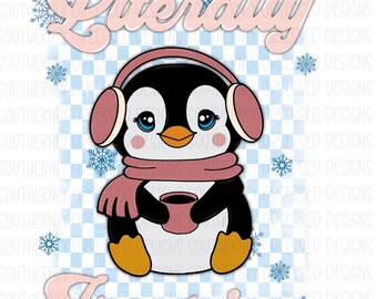 Buchstäblich frierender Winter Pinguin PNG