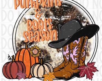 Kürbisse und Stiefel Saison Herbst Design PNG