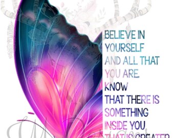 Schmetterling mit inspirierenden Zitat Sublimation Design