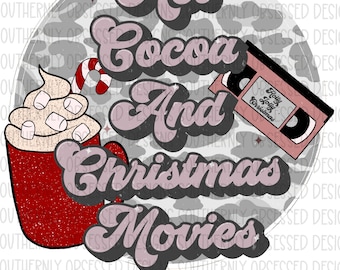 Heißer Kakao und Weihnachtsfilme Digital Design PNG