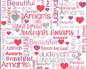 SOFORT DOWNLOAD - Silhouette Studio Personalisierbare Babydecke Namensdesign für Sublimationsdruck