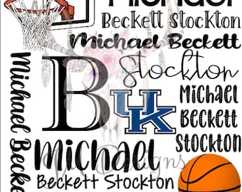 INSTANT DOWNLOAD - Personalisierbare Babydecke Basketball Design für Sublimationsdruck