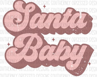 Santa baby Retro Distressed PNG