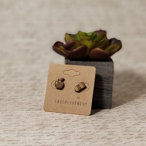 Apple and pencil stud earrings. Teacher gifts. Teacher appreciation. Apple stud earrings. Pencil earrings. Teacher gift earrings.