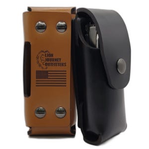 Leather sheath for multi tools, belt sheath, fits Leatherman and other brands, handcrafted and made in the USA, heavy duty leather