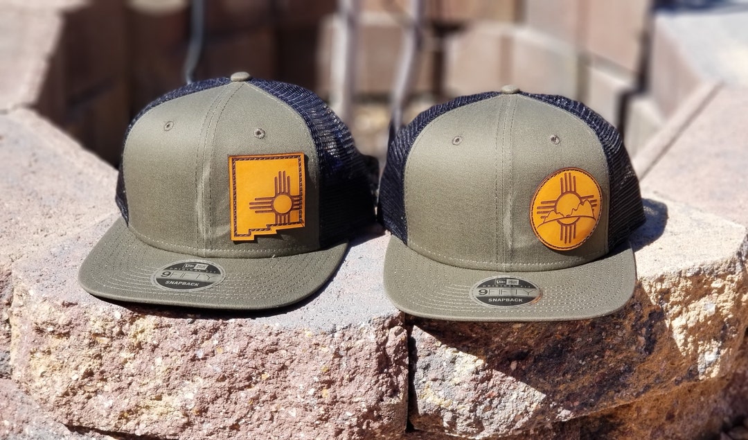 Leather Patch Hats. New Era Hats. New Mexico Hats. Zia Patch Hat. New