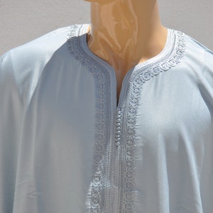 Grey Moroccan Linen Kaftan for Men - Traditional & Elegant Djellaba main image 0