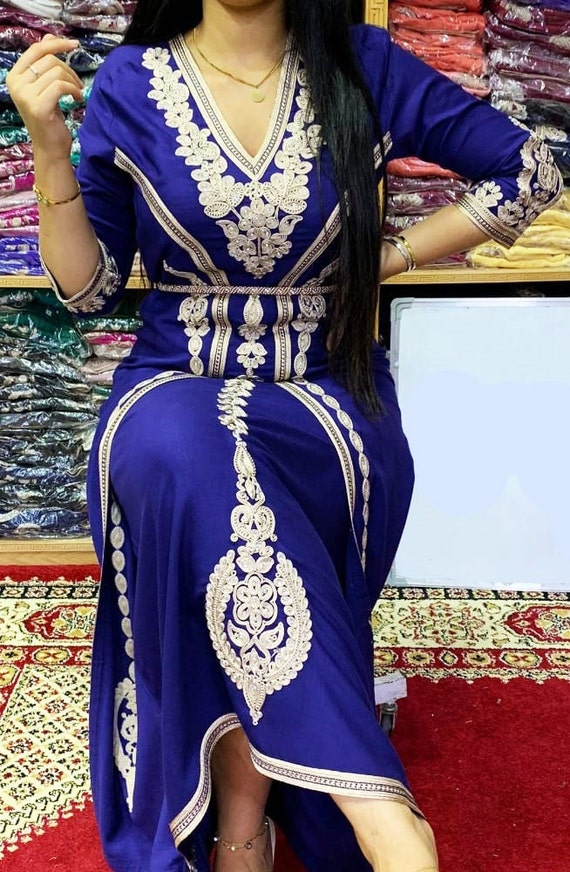 Moroccan Kaftan Kaftan for Women Party Wear Dress Cotton Kaftan Moroccan Dress Golden Embriodery Summer Kaftan Long Dress Etsy