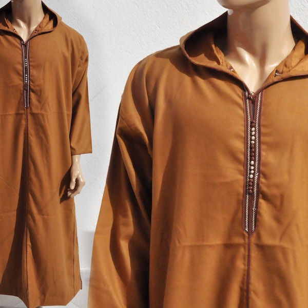 Djellaba marocain  pour homme, caftan oriental, caftan marocain, vêtements de l’aide, hommes Gandoura, marocains traditionnels