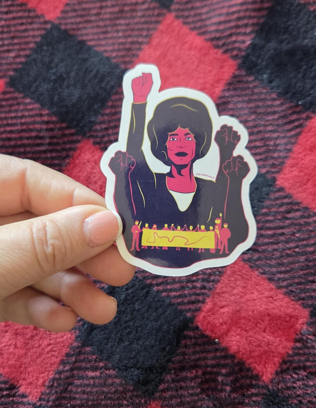 Angela Sticker Angela Davis Vinyl Sticker – Die Cut Weatherproof Decal for Laptop ...