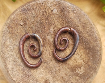 Holz-Spiral-Ohrringe