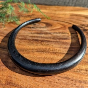 Black Wooden Choker Necklace, Tribal Wood Necklace
