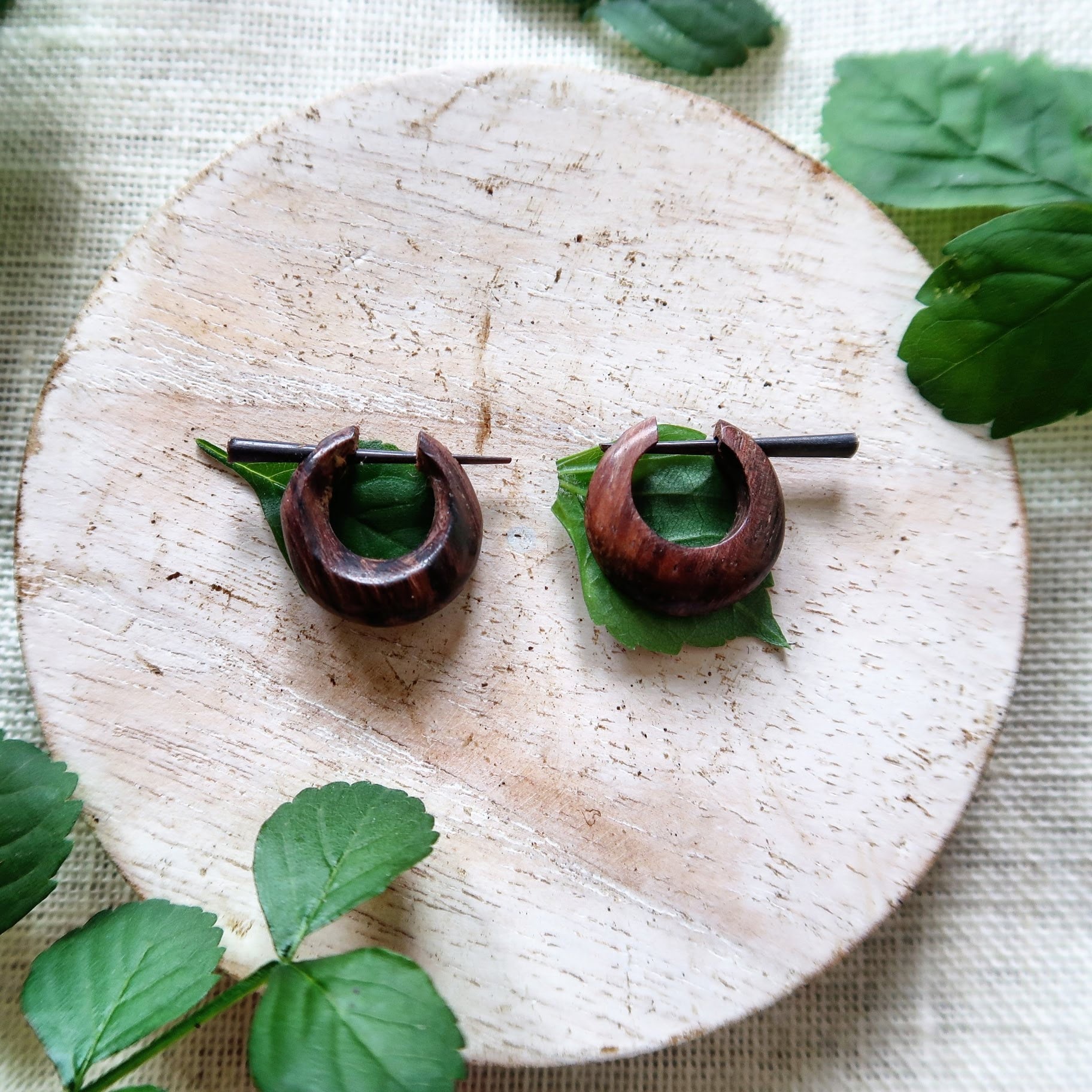 Mens wood shop earrings