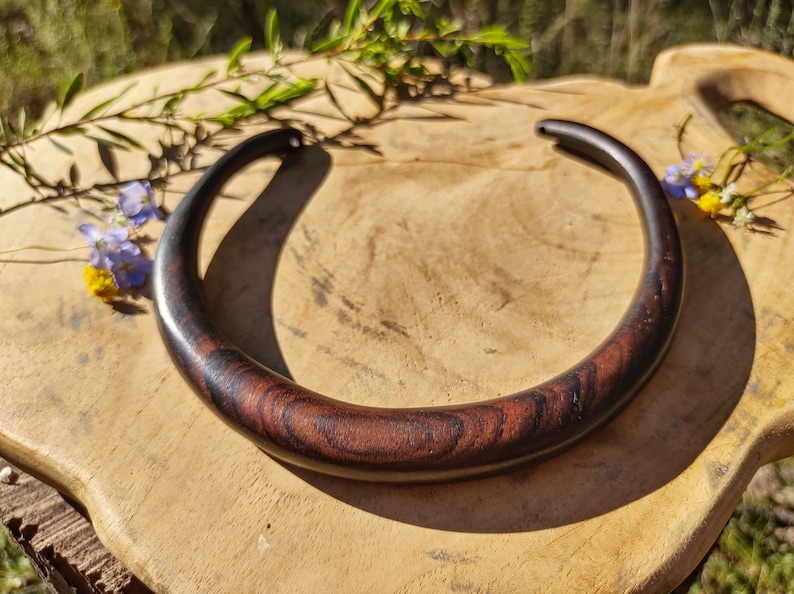 Wooden Choker Necklace, Tribal Wood Necklace 3 Sizes image 1