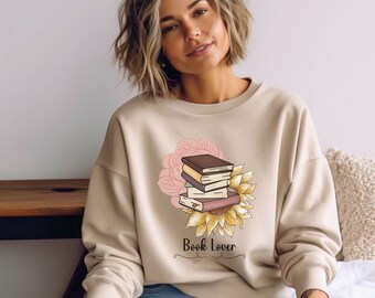 本好きのためのスウェットシャツ 読者のための花柄スウェットシャツ 読者へのギフト セーター 本好きのための花柄セーター 本好きへのギフト