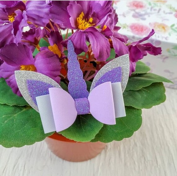 Unicorn Hair Clip Set Of 2 Ponytails Holders Or Hair Clip Etsy