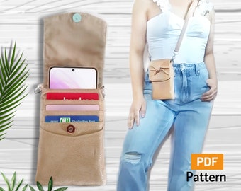 Universal PDF Crossbody, Wristlet and Lanyard Phone Bag #pdfpattern #phonebagpattern Phone Pouch