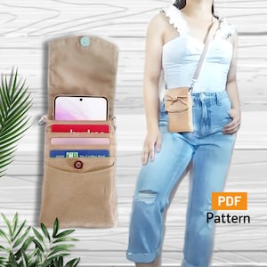 Universal PDF Crossbody, Wristlet and Lanyard Phone Bag #pdfpattern #phonebagpattern Phone Pouch