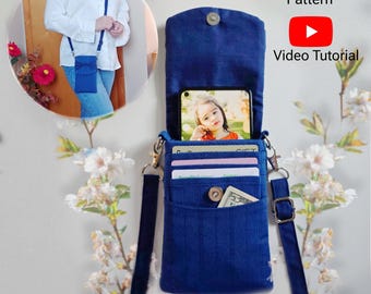 Universal PDF Crossbody, Wristlet and Lanyard Phone Bag #pdfpattern #phonebagpattern Phone Pouch