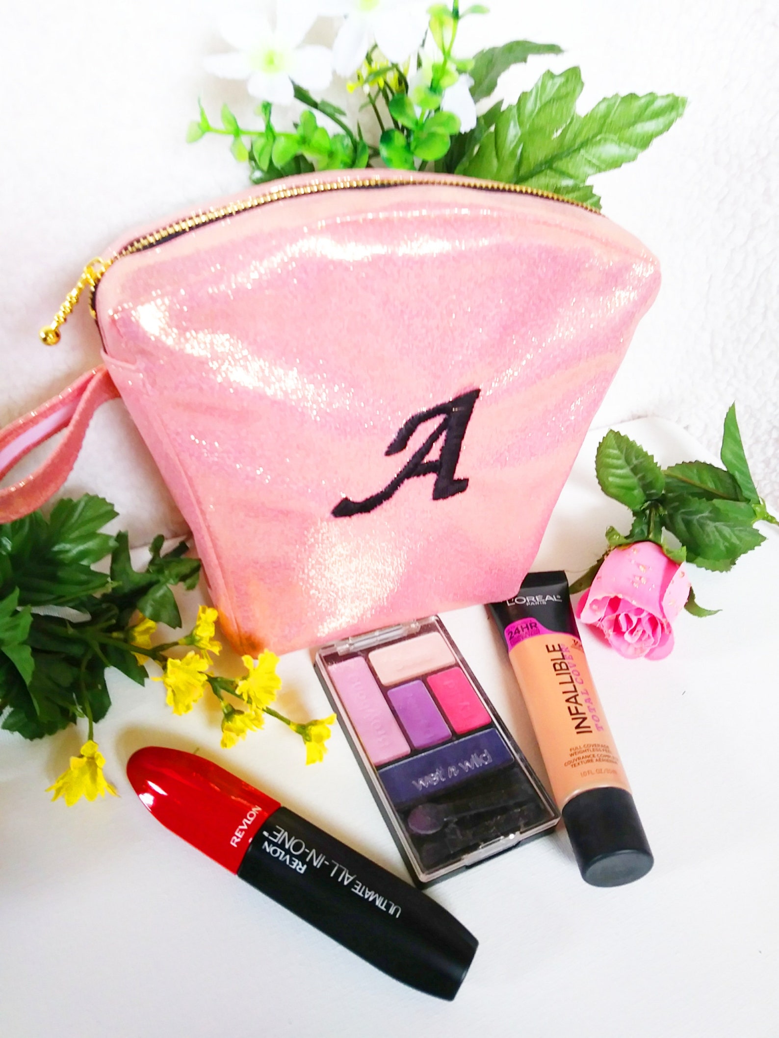 Borsa Porta Trucco Impermeabile - Organizzatore Con Tasche Interno, Auto-Stante