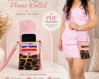 Patron de couture de sac à bandoulière pour téléphone portable, PDF à téléchargement numérique