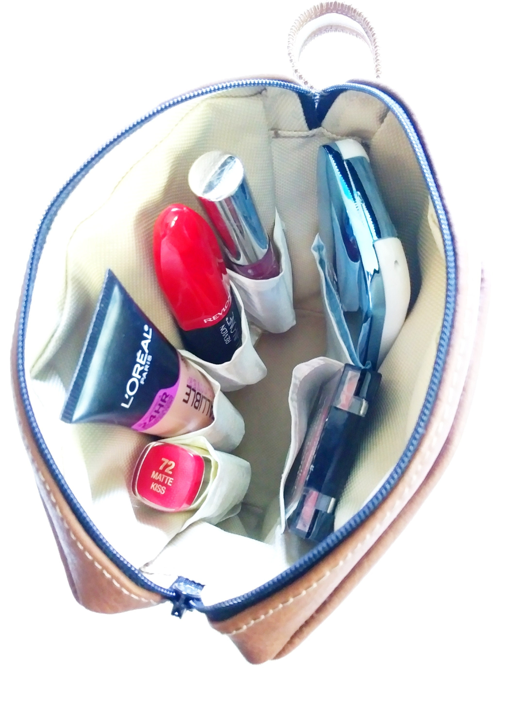 Mini travel makeup bag organizer fully lined leather makeup Etsy