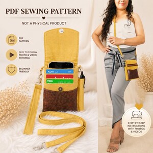 Universal PDF Crossbody, Wristlet and Lanyard Phone Bag Patternpdf #pdfpattern